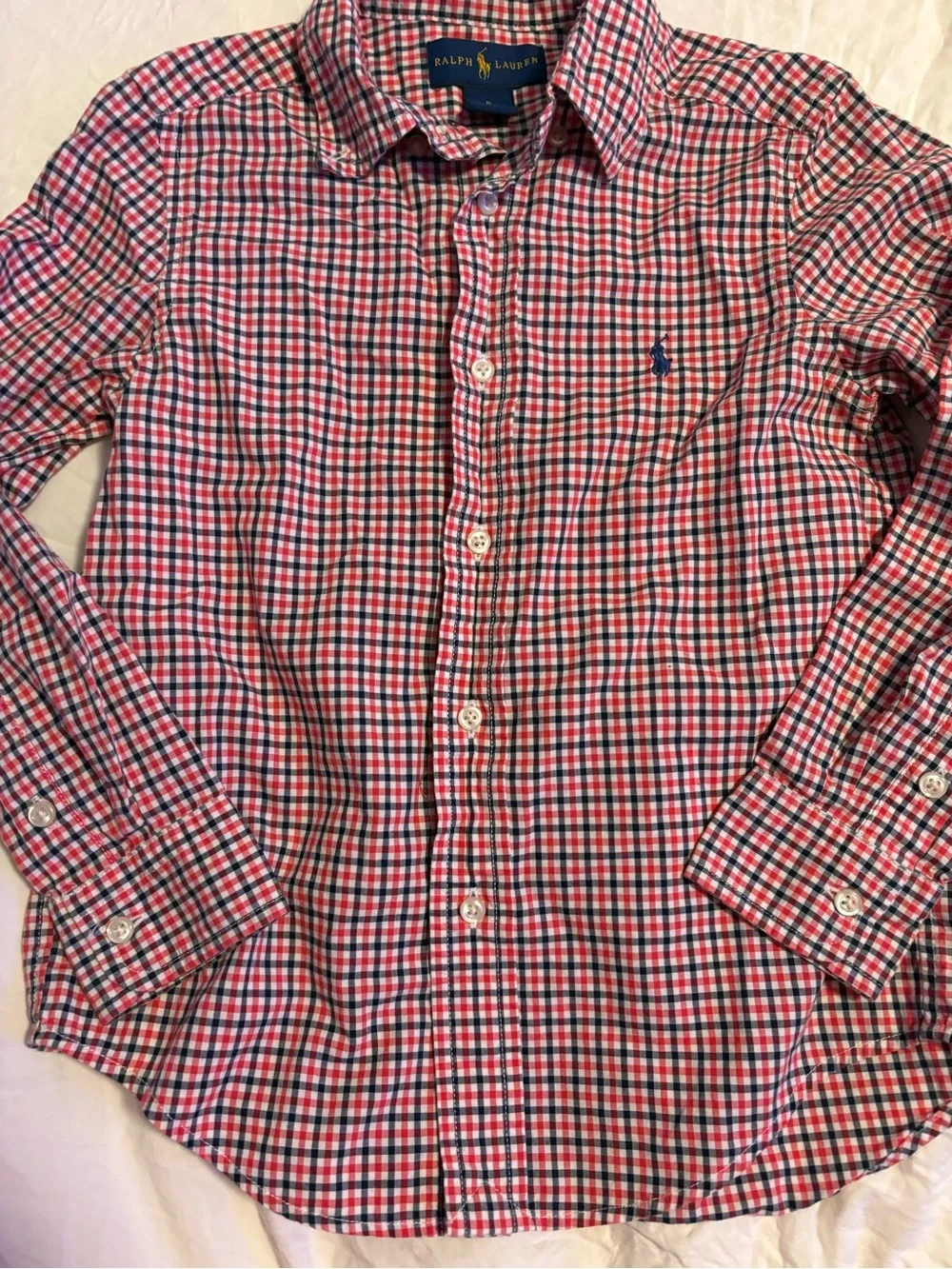 Boys Ralph Lauren Red & Blue Checked Button-Down Shirt